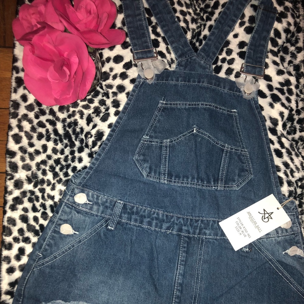 Brand new American Bazi Distressed Overalls-shorts